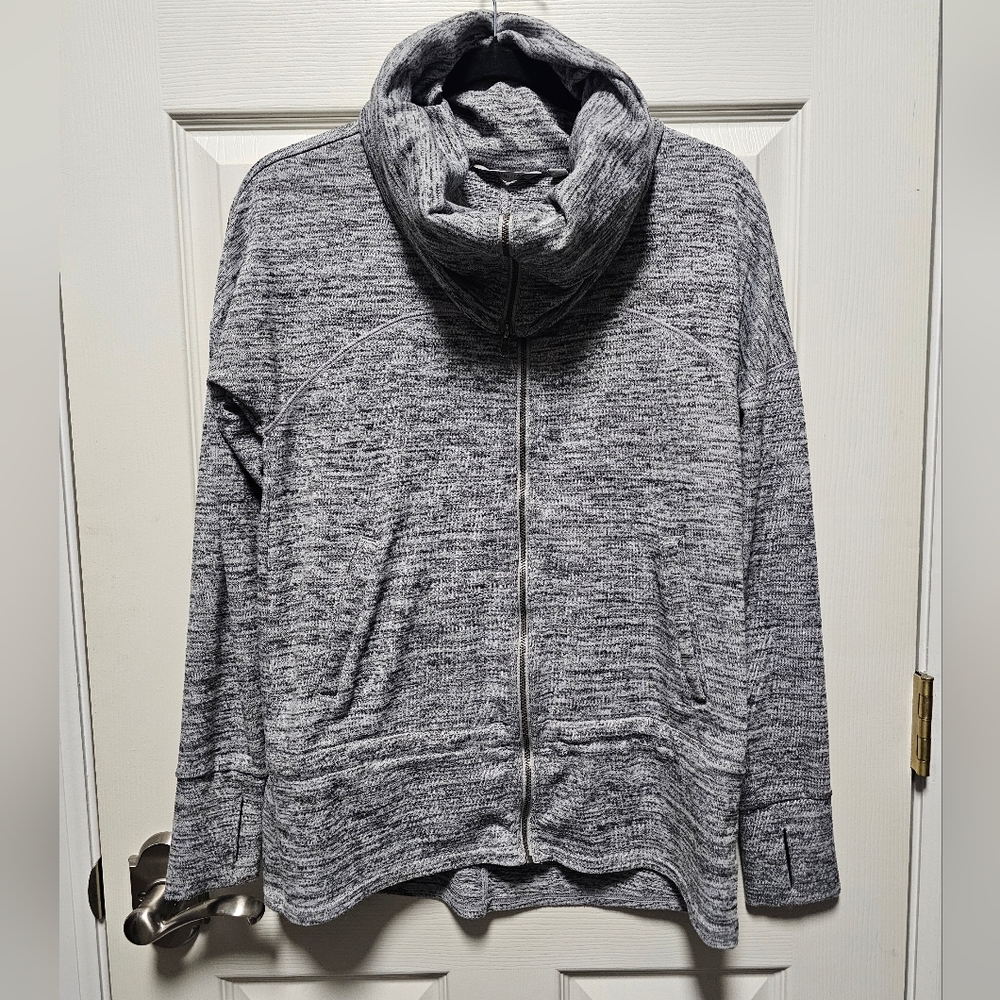 Athleta Women's Gray Cowl-Neck Zip Up Sweatshirt - Size Small